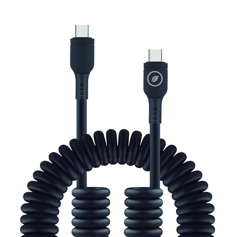 muvit for change Curly cable Type C to Type C 3A 60w 1.2m black