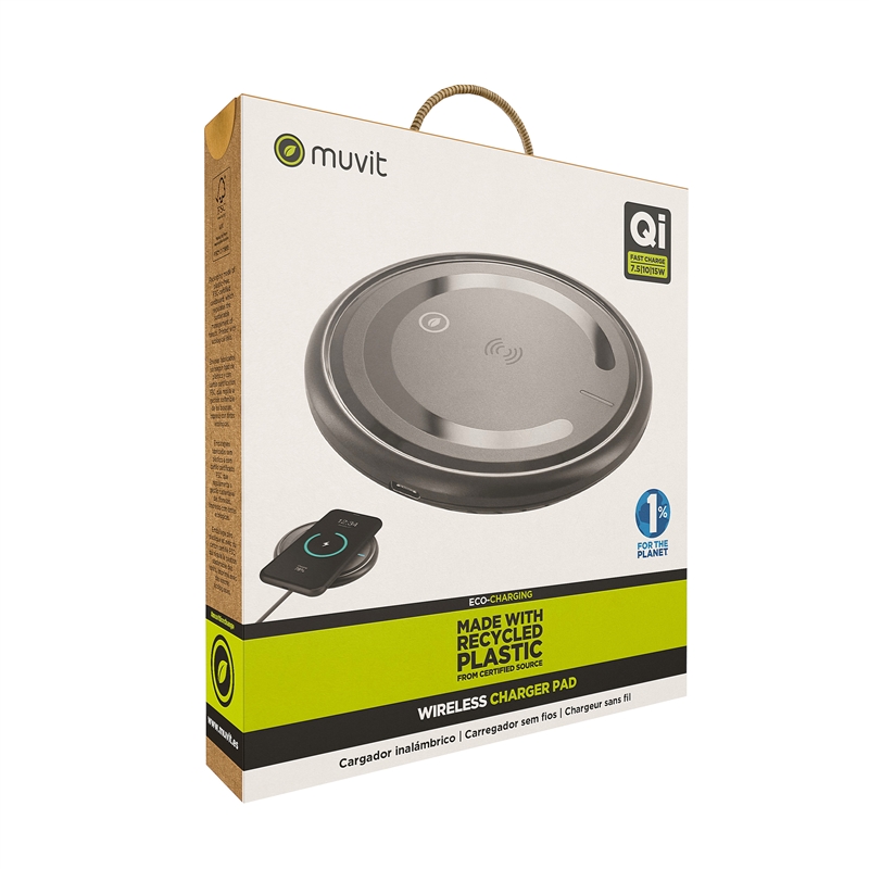 muvit for change Qi wireless desktop charger 7,5-10-15W 3A  black