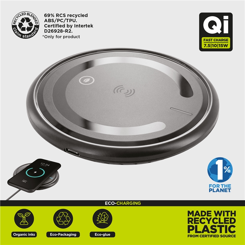 muvit for change Qi wireless desktop charger 7,5-10-15W 3A  black