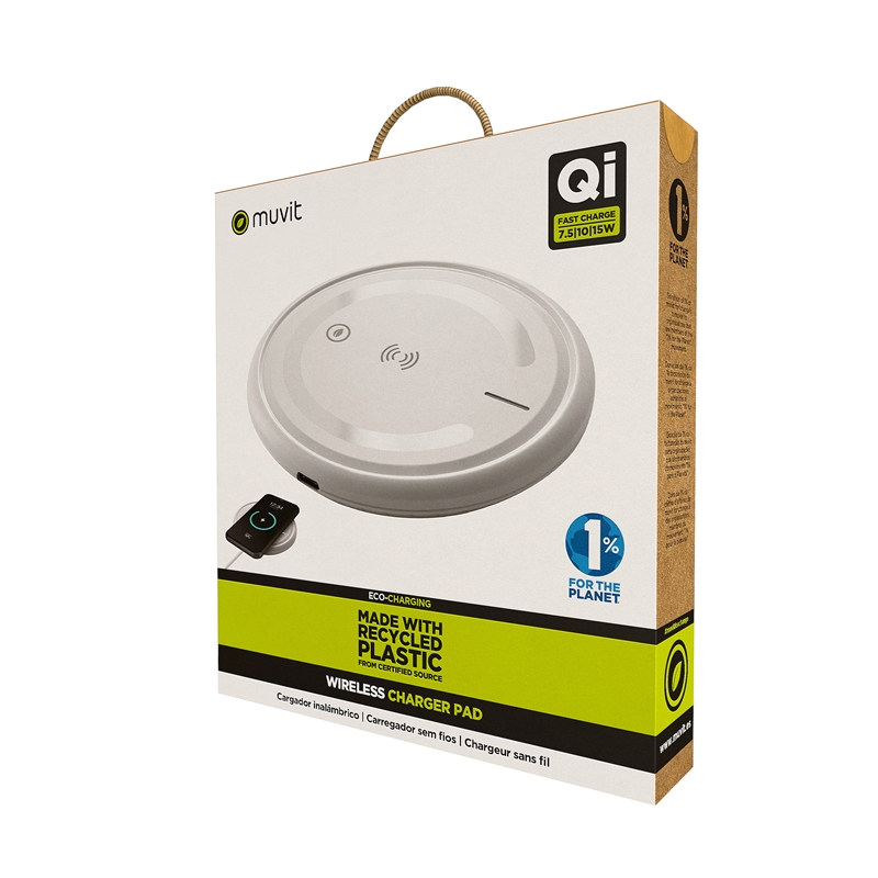 muvit for change Qi wireless desktop charger 7.5-10-15W 3A  white