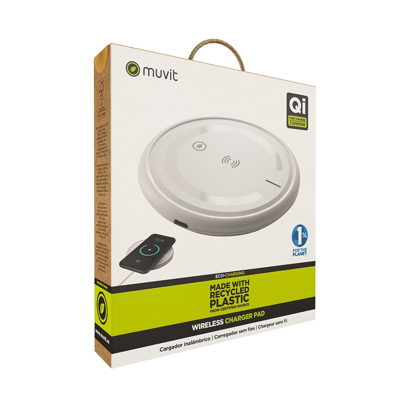 muvit for change Qi wireless desktop charger 7.5-10-15W 3A  white