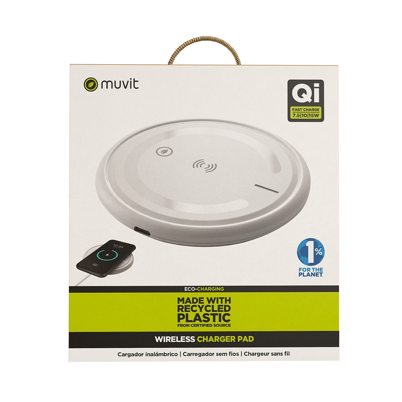 muvit for change Qi wireless desktop charger 7.5-10-15W 3A  white