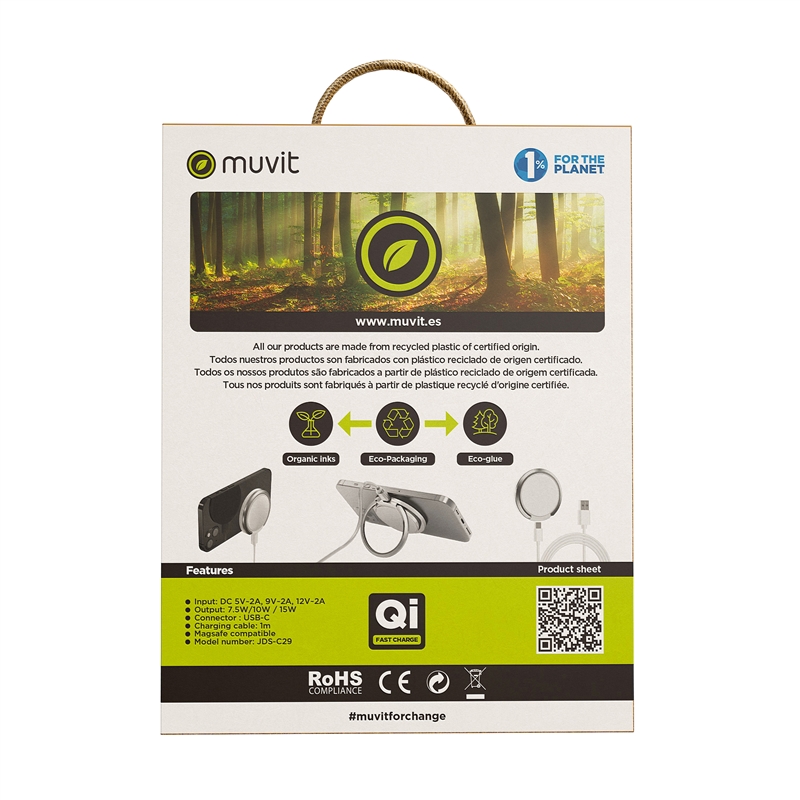 muvit for change Magsafe wireless charger 7,5-10-15w white