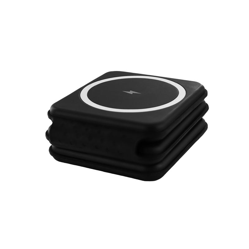 muvit for change 3 in 1 compact wireless charger with Magsafe + iWatch + Airpod foldable black