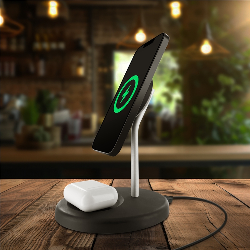 muvit for change 2 in 1 charger magsafe+iWatch/Airpod stand black