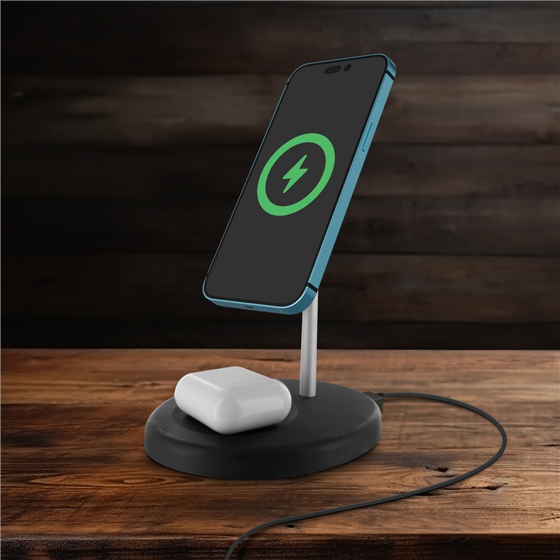 muvit for change 2 in 1 charger magsafe+iWatch/Airpod stand black