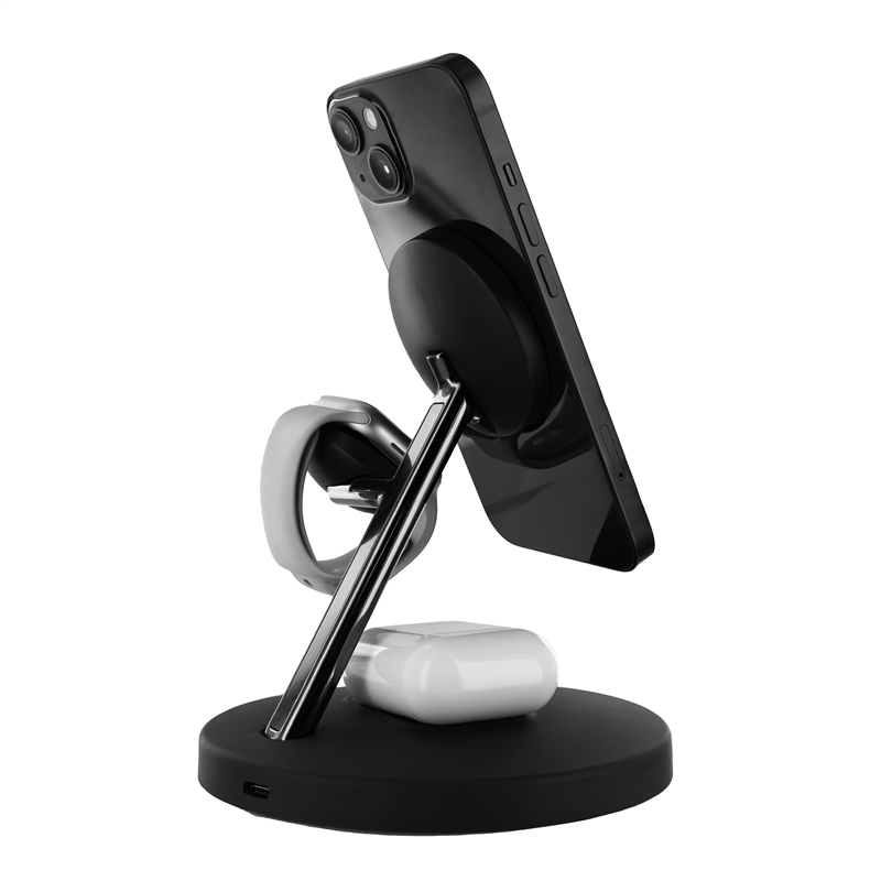 muvit for change 3 in 1 charger magsafe holder + iWatch holder + Airpod black