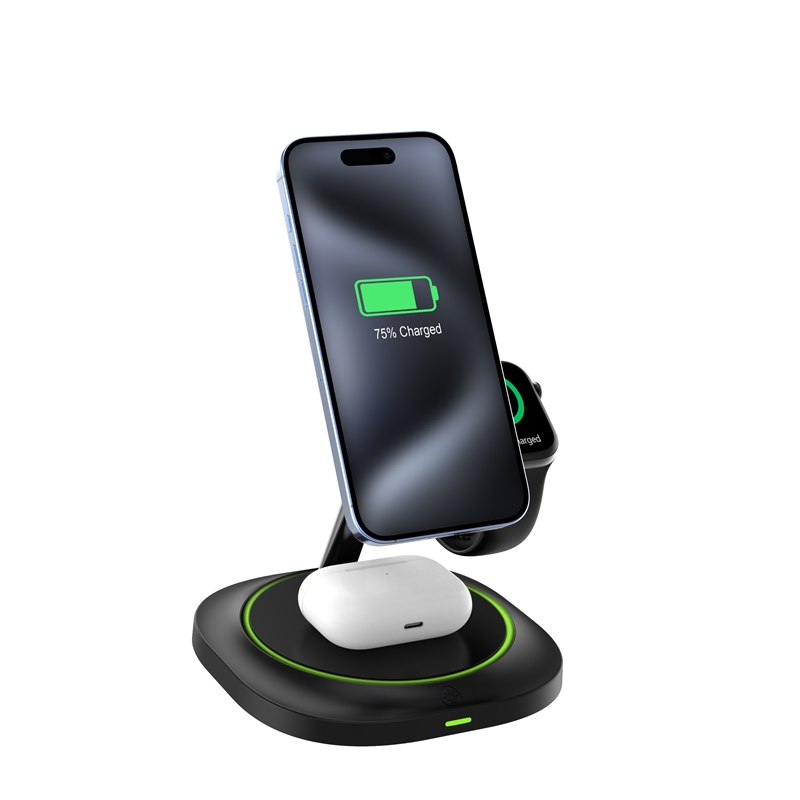 muvit for change 3 in 1 charger magsafe holder + iWatch holder + Airpod black
