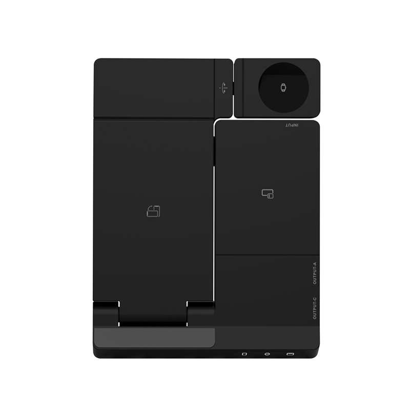 muvit for change 6-in-1 wireless charging dock foldable smartwatch + iWatch + Airpods + two USB ports A + C black