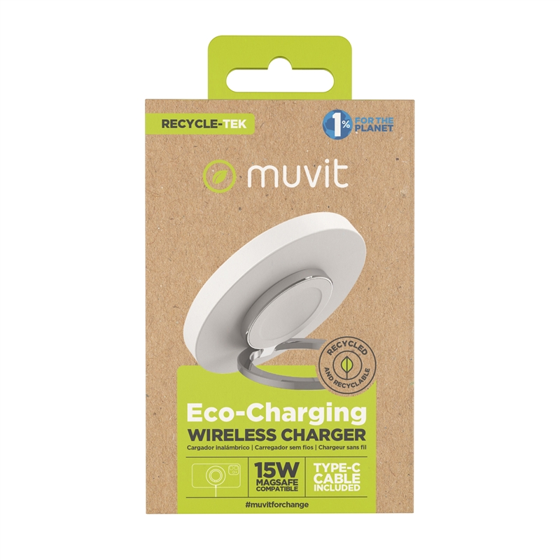 muvit for change Magsafe + iWatch + Airpods wireless 15W charger with stand and C-cable included