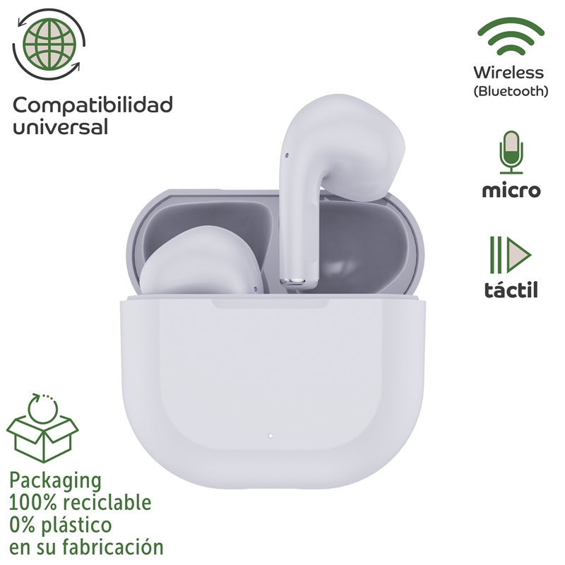 muvit for change myway Bluetooth stereo headset Pro touch control white