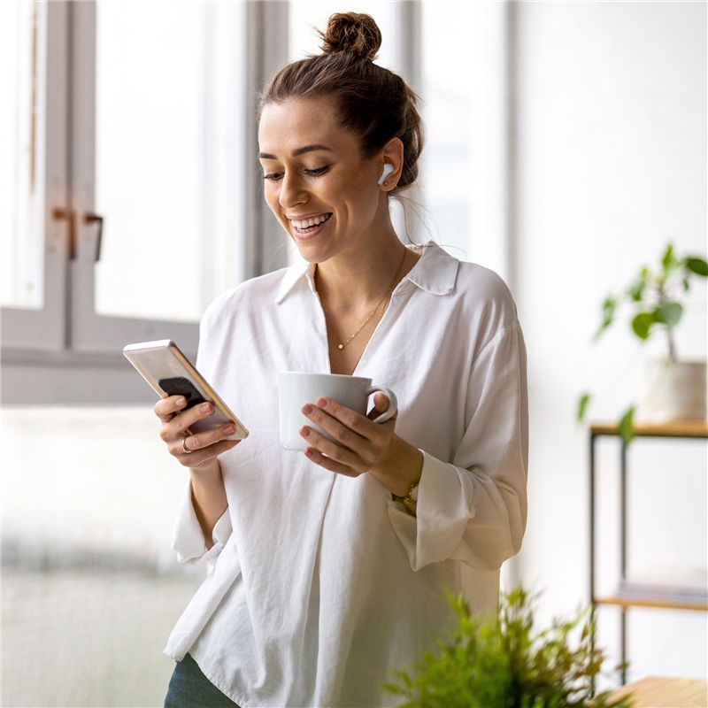 muvit for change myway Bluetooth stereo headset Pro touch control white